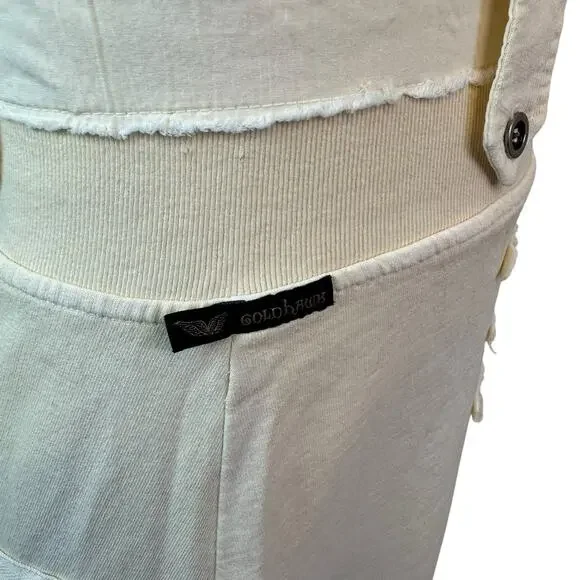 Gold Hawk Butter Yellow Embroidered Cotton Terry Skirt sz M NWT - Picture 7 of 11